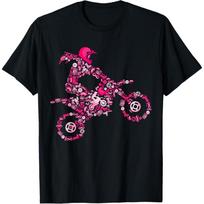 Dirt Bike Rider Motocross Dirt Biking Enduro Girls Women T-Shirt S juoda