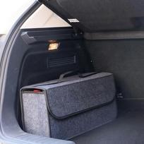1pc Car Storage Box Trunk Organizer Soft Felt Storage Box Accessories Arge Anti Slip Compartment Boot Storage Organizer Tool pilka spalva