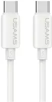 Kabelis USAMS U98 60W 3A Silicone Fast Charging USB-C į USB-C baltos spalvos