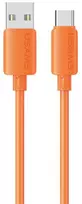 USAMS U98 3A silikoninis greitojo įkrovimo USB-C laidas, oranžinės spalvos