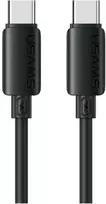 Kabelis USAMS U98 30W 3A Silicone Fast Charging USB-C į Lightning juodos spalvos