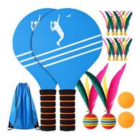 Beach Badminton Racket Set Premium Sports Toys Ball Game Outdoor Wood Racket for Kids Adults