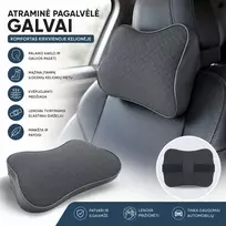 Atraminė pagalvėlė galvai automobiliui JUODA