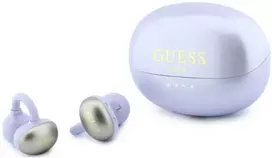 OWS ausinės Guess Metalic Finish Electropated Parts Classic Logo violetinės spalvos