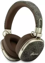 Ausinės Guess Bluetooth ENC Metal 4G Script Logo rudos spalvos