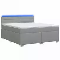 Lova su čiužiniu ir LED apšvietimu Šviesiai pilka 140 x 200 cm
