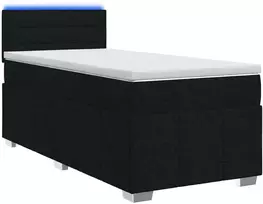 Spyruoklinė lova su čiužiniu Juoda 80 x 200 cm Audinys
