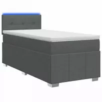Spyruoklinė lova su čiužiniu Tamsiai pilka 80 x 200 cm Audinys