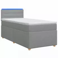 Spyruoklinė lova su čiužiniu Šviesiai pilka 80 x 200 cm Audinys