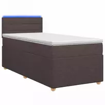 Spyruoklinė lova su čiužiniu Tamsiai rudas 80 x 200 cm Audinys