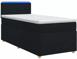 Spyruoklinė lova su čiužiniu Juoda 80 x 200 cm Audinys