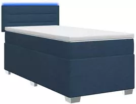 Lova su čiužiniu ir LED apšvietimu Mėlyna 90 x 190 cm Audinys