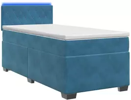 Lova su čiužiniu ir LED apšvietimu Mėlyna 80 x 200 cm Aksomas