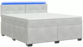 Lova su čiužiniu ir LED apšvietimu Šviesiai pilka 140 x 190 cm