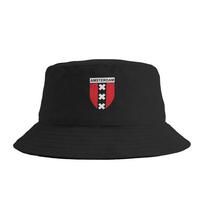 Unisex Amsterdamo ženkliuko kibiro kepuraitė Sulankstomos žvejo kepurės Unisex Vasaros Retro Kelioninės žygio kepurės Havajų Individualizuota „Pasidaryk pats“ Kepurė nuo saulės One Size black