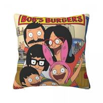 Bobs Funny B-Burgers Printed Pillowcase Cushion Cover Pillow Covers Y2K Sofa Decor Square Multi Size Peach skin 18*18(CM)-1Pcs