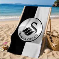 Football Club Emblem Printed Microfiber Beach Towel, Soft And Absorbent, Quick-Dry, Ideal for Summer Travel, Beach Essential, Swimming Pool 70cmx140cm(27x55inch)