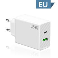 QGeeM GaN 65W įkroviklis USB tipo C PD įkroviklis Greitas įkrovimas skirtas iPhone 14 13 Pro Max Xiaomi Samsung QC4.0 PD3.0 Type-C adapteriui EU plug 65W balta