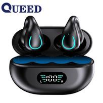 Belaidės „Bluetooth“ ausinės nepatenka į ausį Didelės elektrinės ausinės ausinės Triukšmo mažinimas juoda