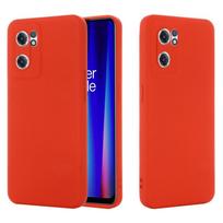 For OnePlus Nord CE 2 5G Pure Color Liquid Silicone Shockproof Full Coverage Phone Case For OnePlus Nord CE 2 5G raudona