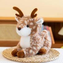 Party style sika deer plush toy doll rag doll cross-border doll children's throw pillow zoo souvenir 28 cm (0.16kg) ruda