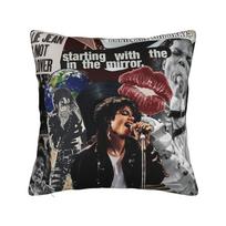 MJ Pop Karalius Michaelis J-jacksonas Pagalvės užvalkalas Individualus pagalvės užvalkalas Mielas juokingas pagalvės užvalkalas Svetainės sofai 16x16Inch gray