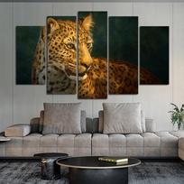 5 Panel Leopard Elephant Poster Animal Pictures Canvas Prints Wall Painting for Living Room Decoration Home Decor Modern Art 20x35 20x45 20x55cm