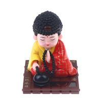 .1Pc Little Monk Buddha Figurine Solar Dancing Toys Nodding Head Dolls Bobble Head Toy Car Ornament For Desk Home Decor
