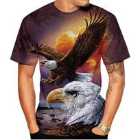 Summer hot selling fashionable American bald eagle cool casual personalized street style T-shirt S