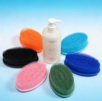 Soft Silicone Bath Brush For Body, Gentle Exfoliating Shower Scrubber With Comfortable Handle, Eco Friendly Skin Cleaning Massage Tool dangaus mėlyna spalva