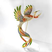 Trendy Colorful Sandblasting Phoenix Bird Brooches For Women Luxury Design Inlaid Rhinestone Metal Animal Brooch Pins Jewelrys