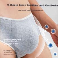 Qihaiqiu Pure Cotton Disposable Men's Triangle Underwear 5-Pack Sterilized Thickened Large Size Travel Daily Use Wash-Free Individually Packaged 3XL