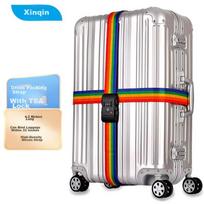 Xinqin Cross Luggage Strap with Password Lock, Suitcase Fixing Belt, Trolley Case Binding Strap for Checked Baggage, Colorful