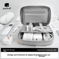 Pack All Cable Storage Bag, Power Bank Organizer, Hard Drive And Earphone Protective Pouch for Digital Accessories, Gray