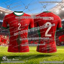 Summer Hot Sale Hakimi No.2 Morocco Football Fan T Shirt Collectible Commemorative Daily Outdoor Jersey Top Kids Adults S
