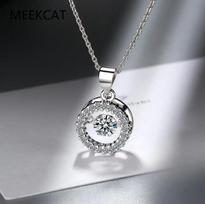 Moissanite Necklace Halo Pendant Sterling Silver  Lab Diamond Necklace Colar De Prata for Women Party Gift