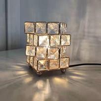 USBElegantiška keturių aukštų Rubiko kubo krištolo lempa miegamajame princesės lovos puošmena mergaitės atmosfera maža naktinė lemputė USB plug