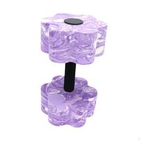 Aquatic Exercise Dumbbell EVA Foam Pool Resistance Hand Bar for Fitness, Water Aerobics Purple and White