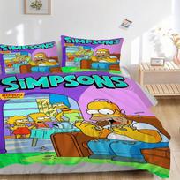 Simpsons Homer Eating Cookies Bedding Set  Comforter Cover Gift for Bedroom,Includes 1 Cover and 2 Pillowcases, No InsertB312 135x200cm