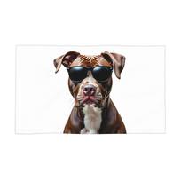Funny cool Pitbull wearing sunglasses Soft Face Towel Quick Dry Pool Bath Cotton Towels Absorbent W40*H60(CM)