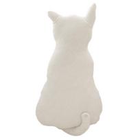 Cat Stuffed Pillow Super Soft Animal Design Plush Solid Color Doll Pillow for Living Room 30 cm balta