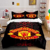 Manchester United logo pattern. Bedding sets Duvet cover sets Duvet covers Pillowcases(1*Duvet Cover 2*Pillowcases without duvet insert) 135x200cm