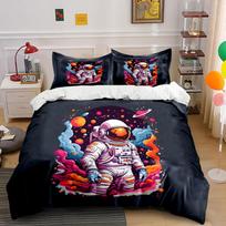 Astronaut, planets, swirling colors. Bedding sets Duvet cover sets Duvet covers Pillowcases(1*Duvet Cover 2*Pillowcases without duvet insert) 135x200cm