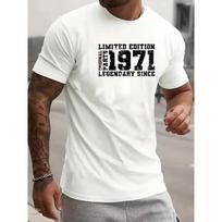 LIMITED 1971 EDITION  Letters Print Casual Crew Neck Short Sleeve Tops Men Women Quick-drying Comfy Casual Summer Kid T-Shirt S balta