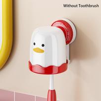 Toothbrush Holder Wall Mounted Toothbrush Toothpaste Holder Suction Cup Storage Rack Toiletries Organizer Bathroom Accessories raudona