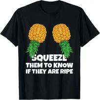 Swinging Squeeze Ripe Pineapples Upside Down Swinger Women T-Shirt S juoda