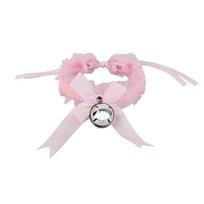 Nėriniuota Choker su varpeliu Kačiuko Saldus Mielas Gotikinis Choker Nuimamas Cosplay vakarėlio Reguliuojami Papuošalai Juoda Rožinė Balta