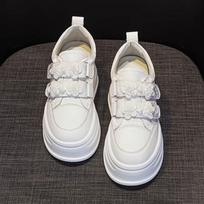 Inner height increase Velcro little white shoes women's spring new casual single shoes muffin platform retro new Chinese style women's shoes 36 balta