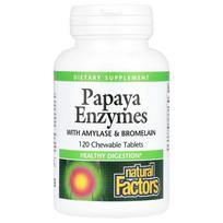 Natural Factors Papaya Enzyme Chewables with Amylase & Bromelain, 120 Tablets