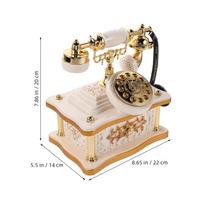 Retro telefono muzikinė dėžutė Vintažinis ratukas Stalo papuošalas Rankų darbo ABS Dekoratyvinis fiksuotojo ryšio telefonas Darbastalio lentynai Įėjimui kava